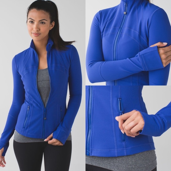 Lululemon Define Jacket Blue Size Running Full Zipper Thumbholes Pockets Yoga - Picture 2 of 13